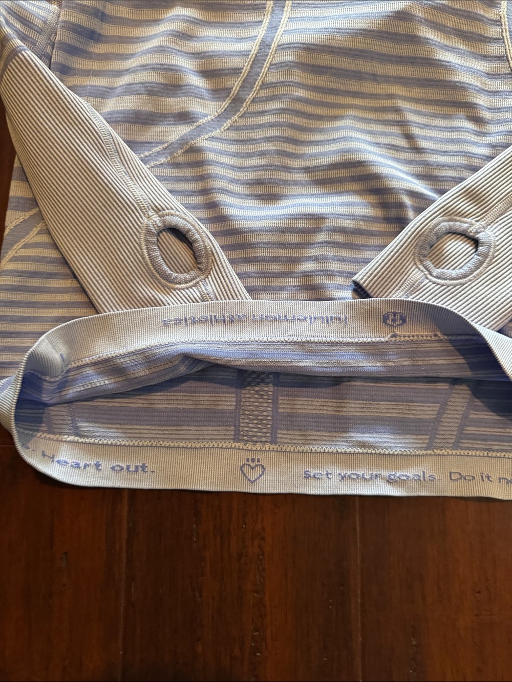 lululemon athletica Light Blue & White Striped Long Sleeve Top - Picture 2 of 5